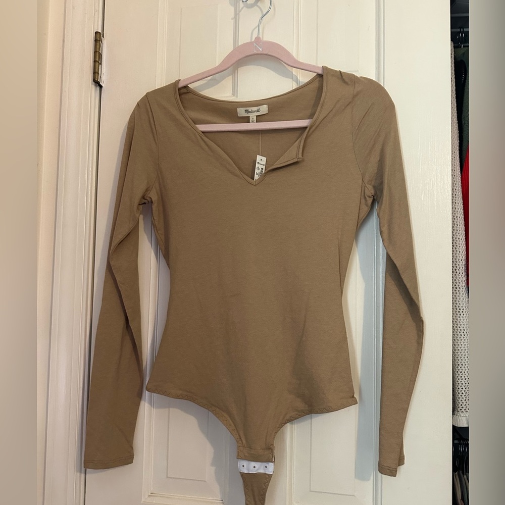 Madewell camel body suit NWT